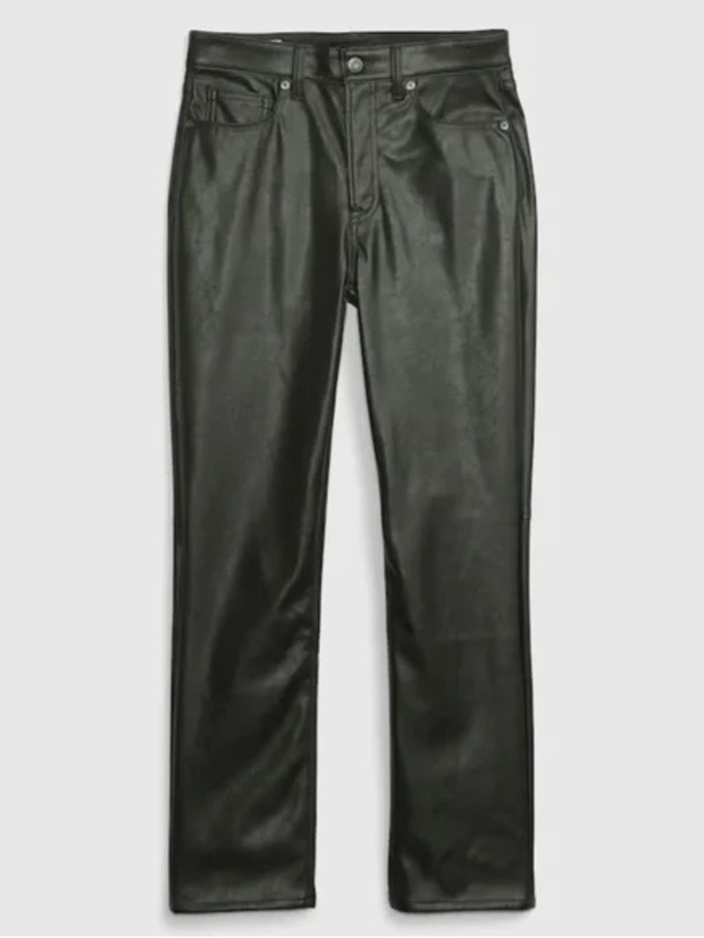 GAP High Rise Faux-Leather Vintage Slim Jeans in Mistletoe Green